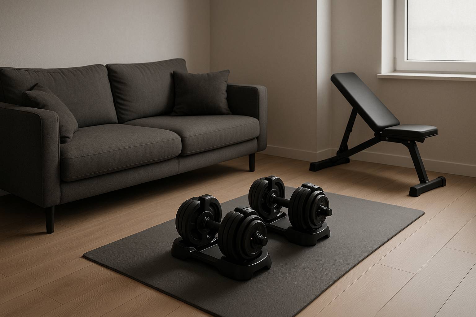 Mancuernas regulables económicas para entrenar en pisos pequeños